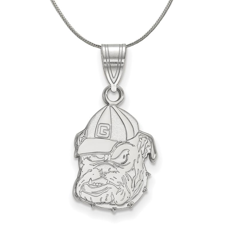 Sterling Silver U. Of Georgia Medium Necklace - 20 Inch